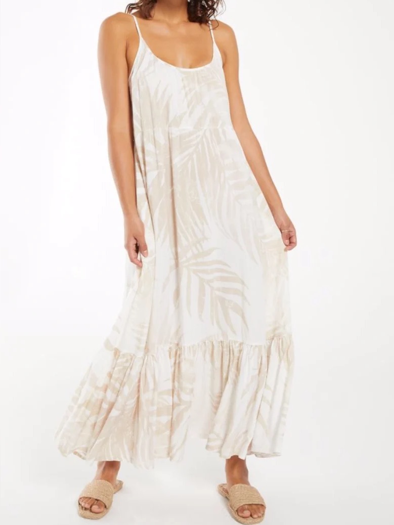 Z Supply Lido Sandstone Floral Maxi Dress Vacation Coastal 1